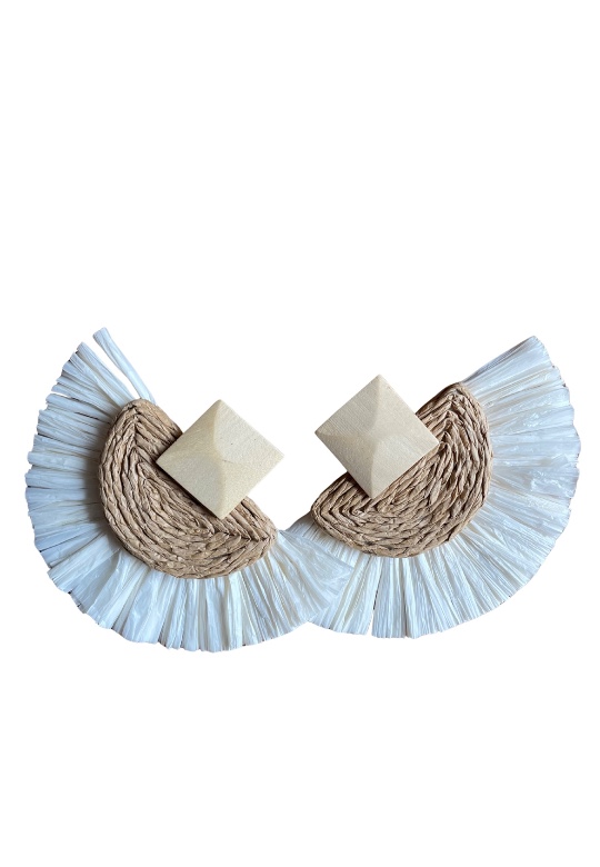 BRINCO VERÃO PALHA BRANCO COM MARROM 