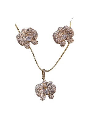 Conjunto Orquídea prata