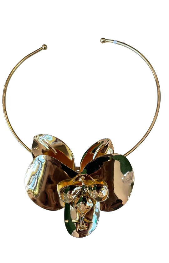 COLAR ORQUÍDEA DOURADA 