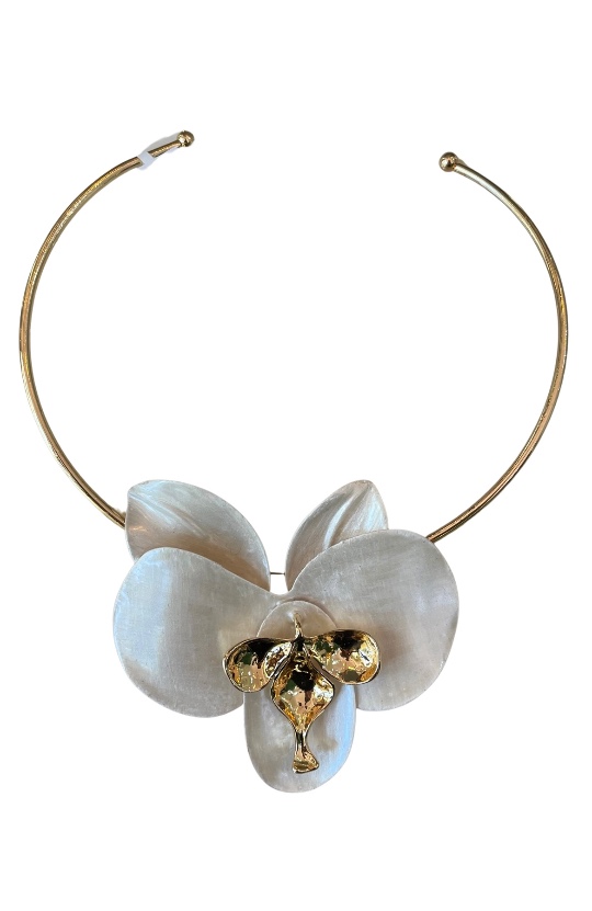 COLAR ORQUÍDEA BRANCA 