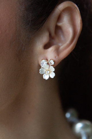 Brinco flor brilhante