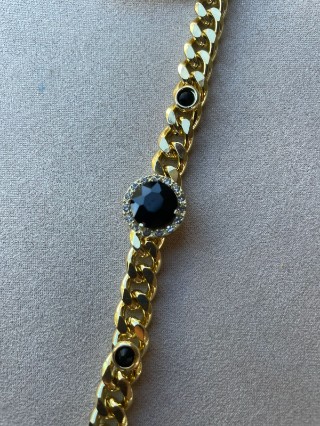 Pulseira Endy Com Chaton Preto