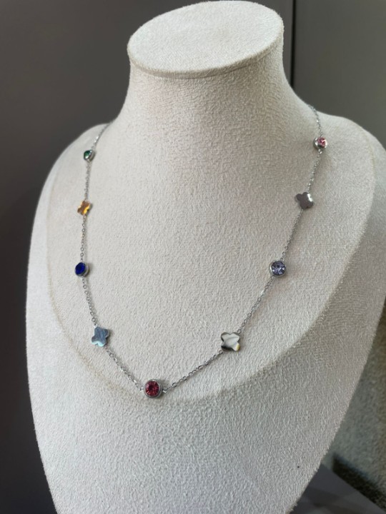 COLAR PONTO SORTE PRATA