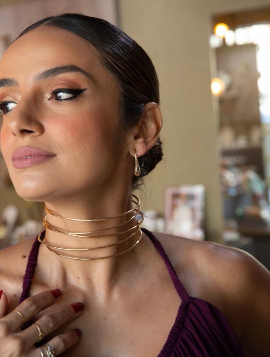 CHOKER 5 PARES DOURADA