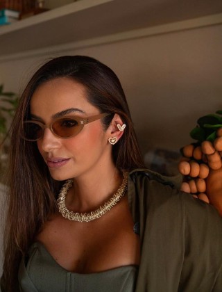 Choker Brilho Dourada