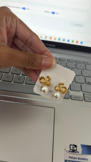 Brinco 2 Cores Dourado