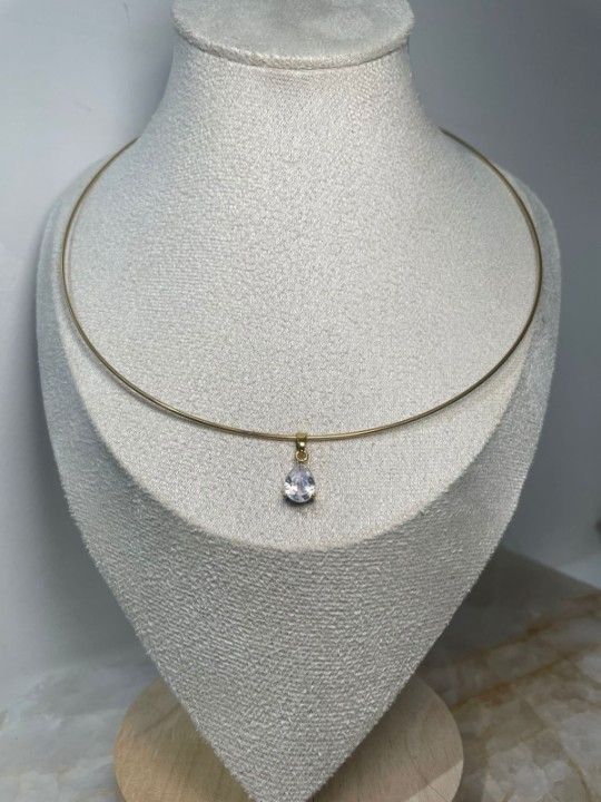 CHOKER PEDRA DOURADA 