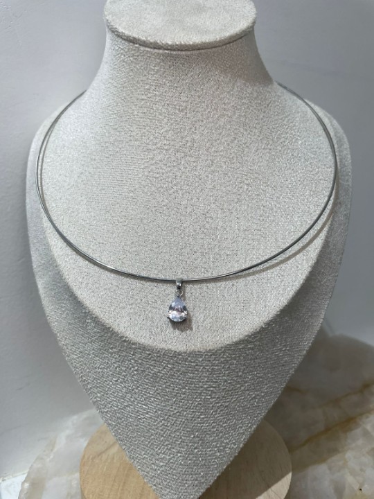 CHOKER PEDRA PRATA